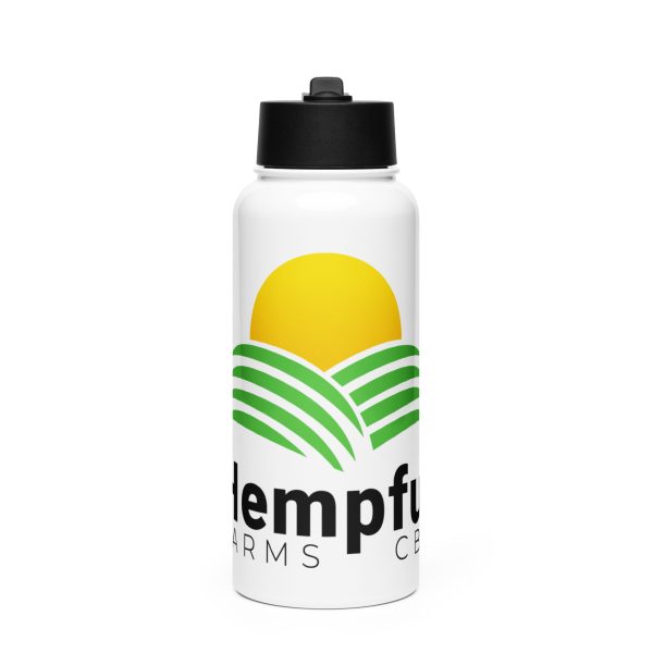 Hempful Farms Stainless steel water bottle with a straw lid
