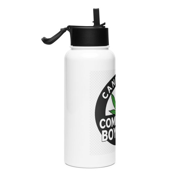Cannabis Community Boycott Stainless steel water bottle with a straw lid - Image 4